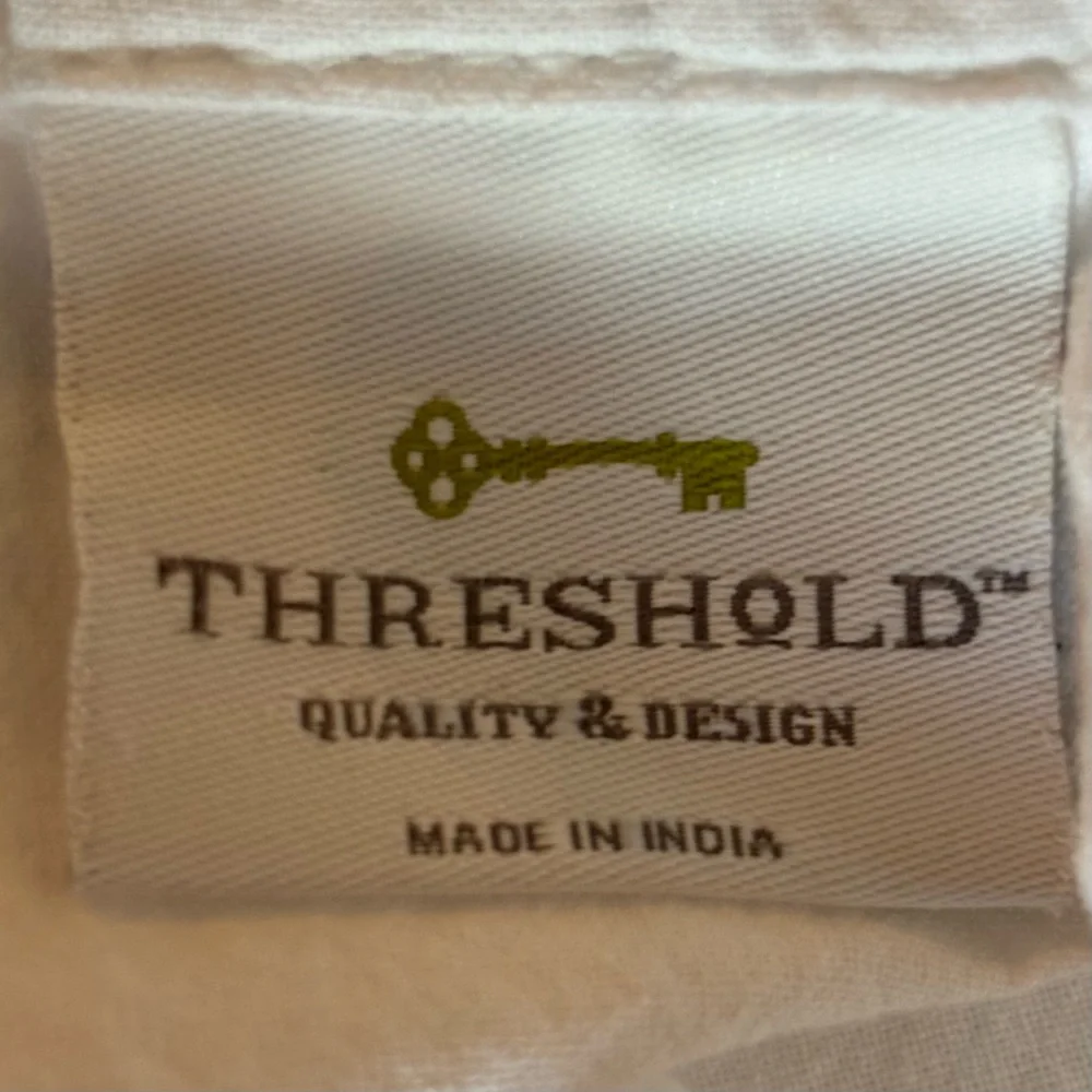 Threshold fabric shower curtain emb cream tan 100% cotton Minimalist
